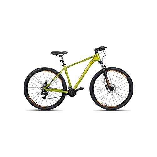 Mountain Bike : IEASEzxc Bicycle Mountain Bike For Men Adult Bicycle Aluminum Hydraulic Disc-Brake 16-Speed With Lock-Out Suspension Fork (Color : Yellow, Size : L)