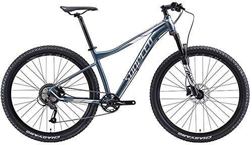 Mountain Bike : IMBM 9 Speed Mountain Bikes, Aluminum Frame Men's Bicycle with Front Suspension, Unisex Hardtail Mountain Bike, All Terrain Mountain Bike (Color : Grey, Size : 27.5Inch)