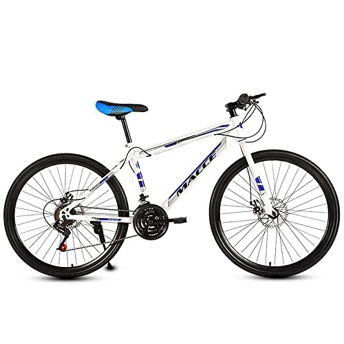 Mountain Bike : JAMCHE 24 / 26-Inch Adult Mountain Bike, 21 / 24 / 27 Speed Mountain Bicycle With High Carbon Steel Frame and Double Disc Brake, Front Suspension Anti-Skid Shock-absorbing Front Fork
