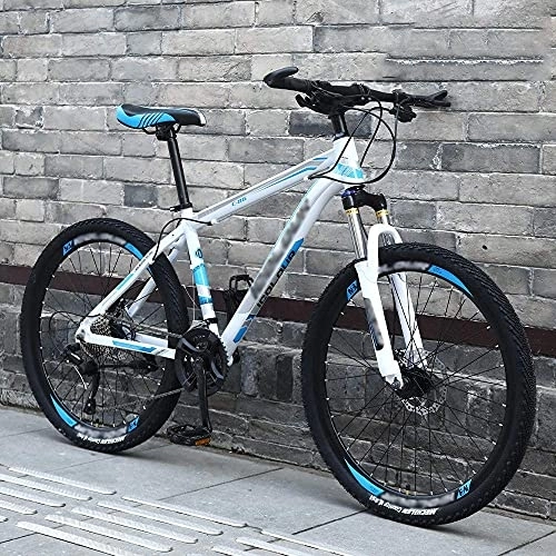 Mountain Bike : JAMCHE 24 / 26 inch Hardtail Mountain Bikes Men's Off-Road 21 / 24 / 27 / 30 Variable Speed Bicycle Racing Lightweight Double Shock Absorption Aluminum Alloy Bicycle, B~24 Inches, 21 Speed