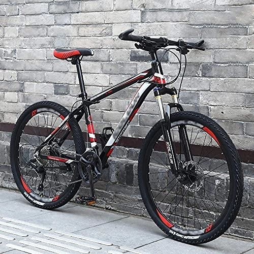 Mountain Bike : JAMCHE 24 / 26 inch Hardtail Mountain Bikes Men's Off-Road 21 / 24 / 27 / 30 Variable Speed Bicycle Racing Lightweight Double Shock Absorption Aluminum Alloy Bicycle, C~26 Inches, 21 Speed