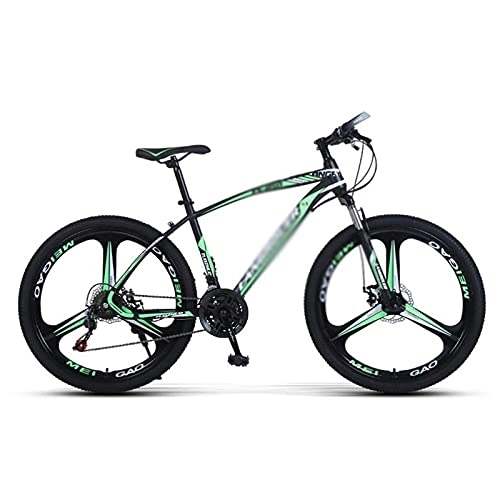 Mountain Bike : JAMCHE 26 inch Mountain Bike All-Terrain Bicycle with Front Suspension Adult Road Bike for Men or Women / Green / 21 Speed
