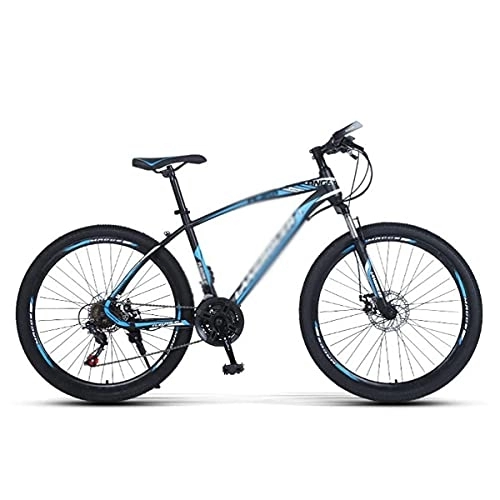Mountain Bike : JAMCHE 26 inch Mountain Bike Carbon Steel Frame 21 / 24 / 27-Speed Dual Disc with Lock-Out Suspension Fork Suitable for Men and Women Cycling Enthusiasts / Blue / 27 Speed