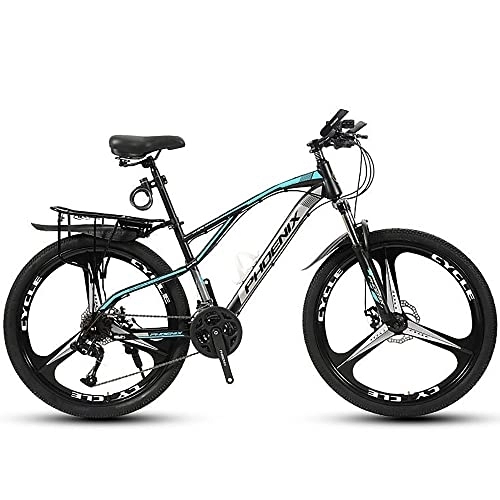 Mountain Bike : JAMCHE 26-inch Mountain Bike, Mountain Bicycle With 21 / 24 / 27 / 30 Speed Double Disc Brake, High-Carbon Steel Hardtail Mountain Bike, Front Suspension Men and Women Outdoor Cycling Road Bike