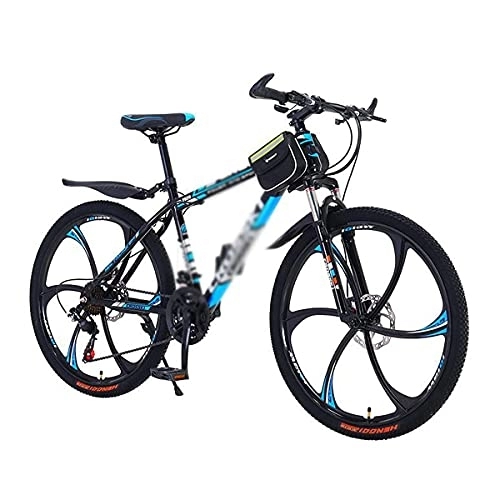 Mountain Bike : JAMCHE 26 inch Mountain Bikes with 21 / 24 / 27 Speed, Non-Slip Adults Mountain Bike for Men and Women High-Carbon Steel Mountain Bicycle with Double Disc Brakes and Full Suspension / Blue / 27 Speed
