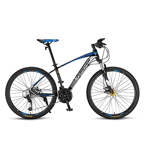Mountain Bike : JAMCHE 27.5-inch Mountain Bike, 27 Speed Mountain Bicycle With Aluminum Frame and Double Disc Brake, Front Suspension Anti-Slip Shock-Absorbing Men and Women's Outdoor Cycling Road Bike