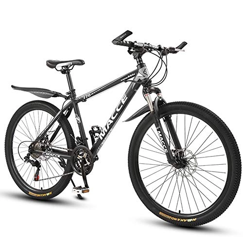 Mountain Bike : JESU Mountain Bike Bicycle Spoke wheel Wheels Dual Disc Brakes, Front and rear mechanical disc brakes, BlackSilver 26 inch, 24Speed