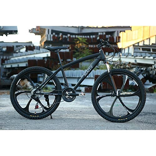 Mountain Bike : JESU Mountain Bike for Men, 26 inch High-carbon steel Bicycle, Dual disc brakes Bikes, Front and rear mechanical disc brakes, Black, 21Speed