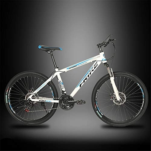 Mountain Bike : JHKGY Youth / Adult Mountain Bike, Dual Suspension Mountain Bicycle, Dual Disc Brake, Aluminum Frame, 26 Inch Wheels 27 Speed Mountain Bike, blue