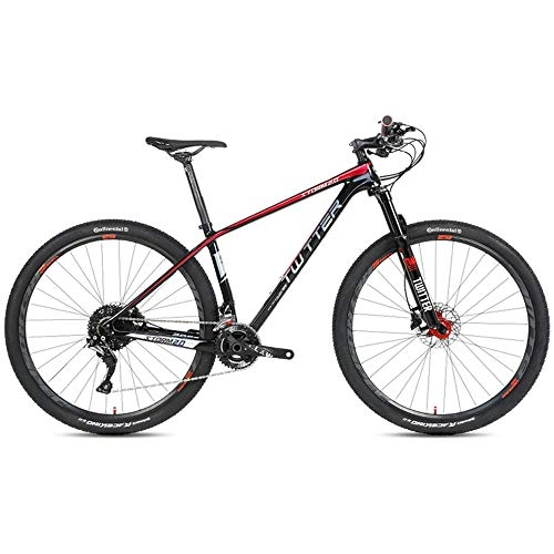Mountain Bike : JIAOJIAO Carbon Fiber Mountain Bike 22-Speed 33-Speed Off-Road Riding 27.5 / 29 Inch Large Wheel Diameter Mountain Bike-Black Red_17