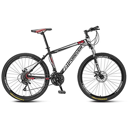 Mountain Bike : JIAOJIAO Mountain Bike Bicycle Male Bicycle Female Student Off-Road Racing Adult Variable Speed Road Bike-Spoke Wheel Red_24 Inch 21 Speed For Height 150-170Cm