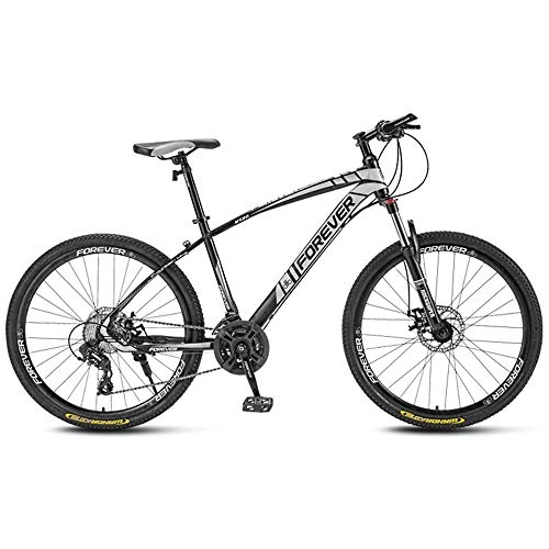 Mountain Bike : JIAOJIAO Mountain Bike Bicycle Male Bicycle Female Student Off-Road Racing Adult Variable Speed Road Bike-Top Spoke Wheel White_26 Inch 27 Speed For Height 165-185Cm