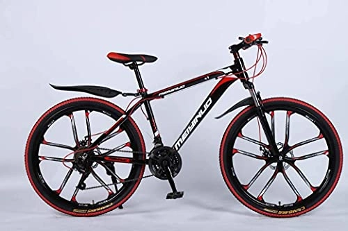 Mountain Bike : JIAWYJ YANGHAO-Adult mountain bike- 26In 21-Speed Mountain Bike for Adult, Lightweight Aluminum Alloy Full Frame, Wheel Front Suspension Mens Bicycle, Disc Brake YGZSDZXC-04 (Color : Black 5)