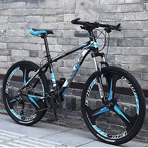 Mountain Bike : JINHH Mountain Bike, Lightweight Aluminum Full Suspension Frame Mountain Bicycle, Suspension Fork, 26", 24 / 27 / 30 Speed (Color : 30 speed)