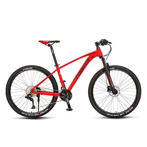 Mountain Bike : JKCKHA Mens And Women Mountain Bike, Front Suspension, 33-Speed, 26 / 27.5-Inch Wheels, Aluminum Alloy Lightweight Frame, Grey And Red, Red, 27.5 Inches