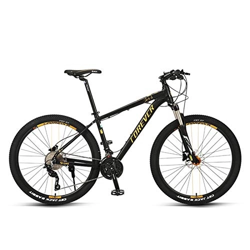 Mountain Bike : JKCKHA Mountain Bike, 27.5-Inch Wheels, 30-Speed Shifters, Aluminum Frame, Front Suspension, All Mountain Bicycle, Black Gold, Black Gold