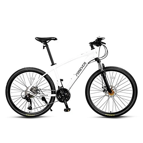 Mountain Bike : JKCKHA Youth / Adult Mountain Bike, Aluminum Alloy Frame, 27 Speeds, 26-Inch Wheels, for A Variety of Occasions, Multiple Colors, White