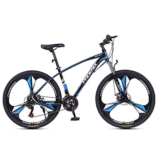 Mountain Bike : JLFSDB Mountain Bike, 26 / 27 Inch Men / Women Bicycles, Carbon Steel Frame, Disc Brake Front Suspension, 24 Speed Spoke Wheels (Color : Blue)
