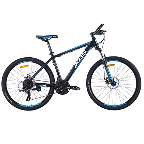 Mountain Bike : JLFSDB Mountain Bike, 26 Inch Aluminium Alloy Bicycles For Men / Women, Double Disc Brake And Front Suspension, 24 Speed (Color : Blue)