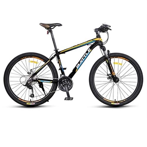 Mountain Bike : JLFSDB Mountain Bike, 26 Inch Men / Women Hardtail Bicycles, Lightweight Aluminium Alloy Frame, 27 Speed, Disc Brake Front Suspension (Color : Yellow)