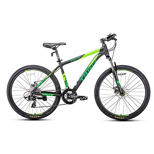 Mountain Bike : JLFSDB Mountain Bike, 26 Inch Men / Women Wheel Bicycles, Ligntweight Aluminium Alloy Frame, Double Disc Brake Front Fork, 24 Speed (Color : Green)