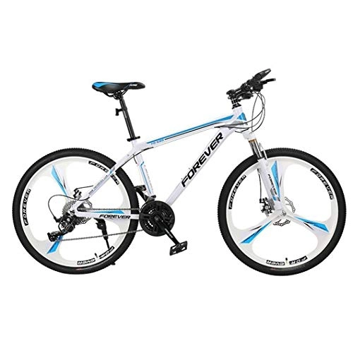 Mountain Bike : JLFSDB Mountain Bike, Aluminium Alloy Frame, Men / Women 26 Inch Mag Wheel, Double Disc Brake And Front Suspension (Color : White, Size : 30 Speed)