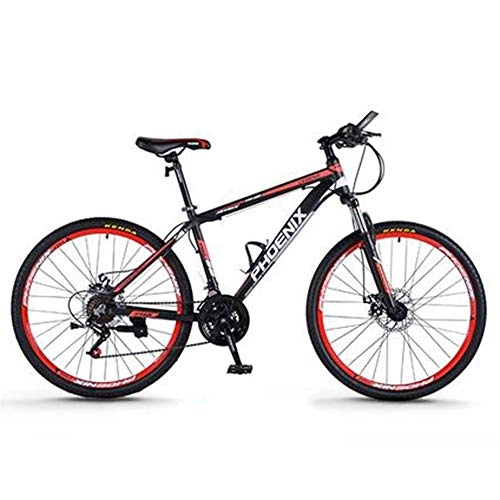 Mountain Bike : JLFSDB Mountain Bike, Aluminium Alloy Frame Unisex Hardtail Bicycles, Double Disc Brake Front Suspension, 26 / 27.5 Inch Wheels (Color : Red, Size : 26inch)