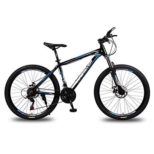 Mountain Bike : JLFSDB Mountain Bike, Aluminium Alloy Frame Unisex Mountain Bicycles, Double Disc Brake And Front Suspension, 26 Inch Wheel, 21 Speed (Color : Blue)