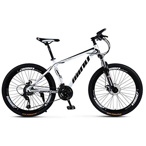 Mountain Bike : JLFSDB Mountain Bike, Carbon Steel Frame Hardtail Mountain Bicycles, Disc Brake And Front Fork, 26 Inch Wheel (Color : White, Size : 21-speed)