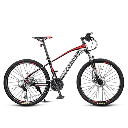 Mountain Bike : JLFSDB Mountain Bike, Men / Women Mountain Bicycles, 27.5 Inch Aluminium Alloy Frame Double Disc Brake Front Fork, 27 Speed (Color : Red)