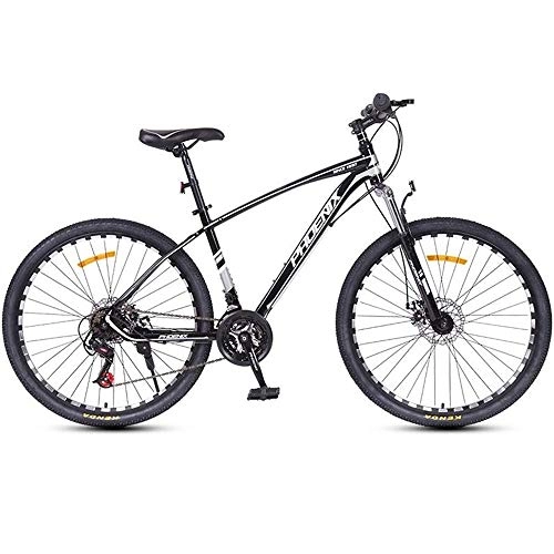 Mountain Bike : JLFSDB Mountain Bike, Men / Women MTB Bicycles, Carbon Steel Frame, Front Suspension Dual Disc Brake, 26 / 27 Inch Wheels, 24 Speed (Color : Black, Size : 27.5inch)