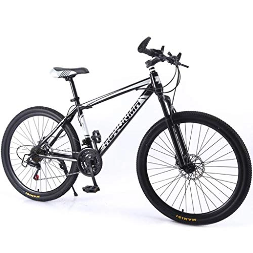 Mountain Bike : JLFSDB Mountain Bike Mountain Bicycles Unisex 24'' Lightweight Aluminium Alloy Frame 21 / 24 / 27 Speed Disc Brake Front Suspension (Color : Black, Size : 24speed)