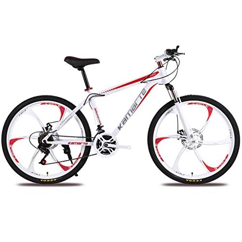 Mountain Bike : JLFSDB Mountain Bike Mountain Bike 26" Women / Men MTB Bike 21 / 24 / 27 Speeds Carbon Steel Frame Disc Brake Front Suspension (Color : Red, Size : 21speed)