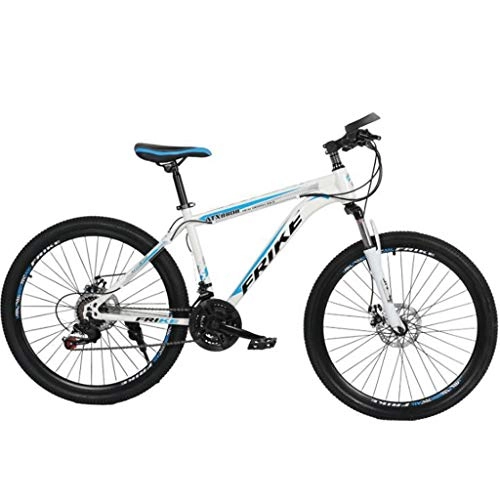Mountain Bike : JLFSDB Mountain Bike Mountain Bike 26" Women / Men Ravine Bike 21 / 24 / 27 Speeds Carbon Steel Frame Disc Brake Front Suspension (Color : White, Size : 24speed)