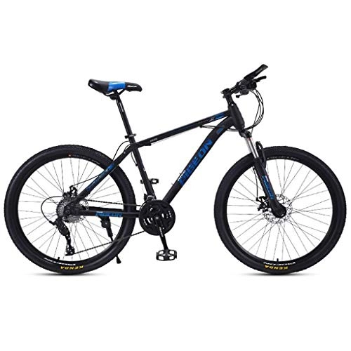 Mountain Bike : JLFSDB Mountain Bike, MTB Bicycles 26'' Wheel Lightweight Carbon Steel Frame 24 / 27 / 30 Speeds Disc Brake Front Suspension (Color : Blue, Size : 24speed)