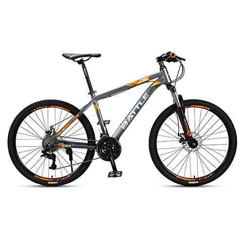 Mountain Bike : JLFSDB Mountain Bike, Unisex Hard-tail Bicycles, Aluminium Alloy Frame, Dual Disc Brake Front Suspension, 26 Inch Spoke Wheel, 27 Speed (Color : Gray)