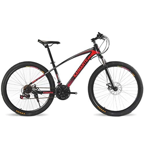 Mountain Bike : JLFSDB Mountain Bikes Bicycle MTB Mens Womens Mountain Bicycles 26" Carbon Steel Ravine Bike Front Suspension 21 / 24 / 27 Speeds Dual Disc Brake Hardtail Mountain Bikes (Color : Red, Size : 27 Speed)