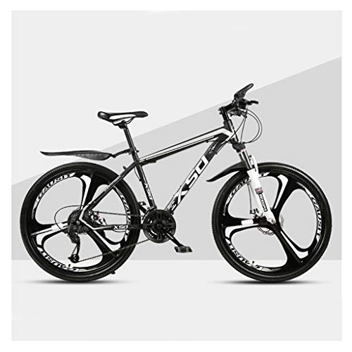 Mountain Bike : JMBK Off-Road Mountain Bike Bicycle Male And Female Adult Light Road Racing Speed Student Urban Shock Bicycle, blackandwhite, 24inch