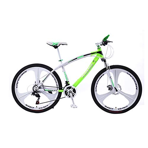 Mountain Bike : jooe Adult Mountain Bike 24 Inch Wheels Dual Disc Brake Men And Women 21 24 27 30 Variable Speed Integrated Wheel Student Bicycle, 21speed-Green