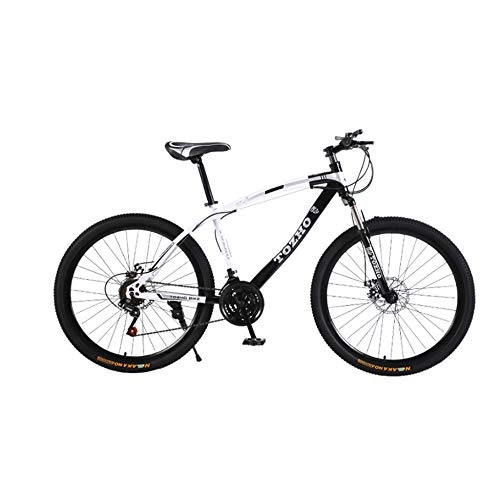Mountain Bike : jooe Adult Mountain Bike 24 Inch Wheels Dual Disc Brake Men And Women 21 24 27 30 Variable Speed Spoke Wheel Student Bicycle, 30speed-White