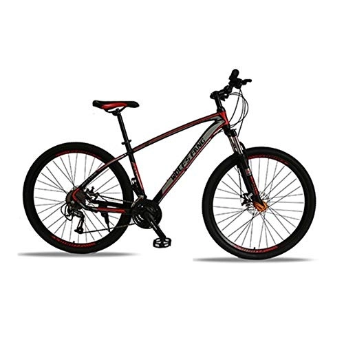 Mountain Bike : JPALQ Aluminum Alloy 27 Speed 29 Inch Road Bike Mountain Bike ATV Easy to travel (Color : 40 Black red, Size : 27seepd)