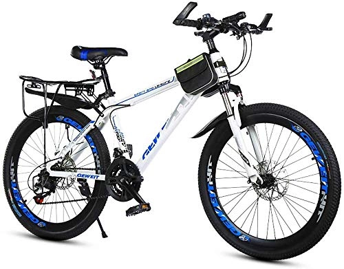 Mountain Bike : June 26inch Mountain Bike Adult 21 Speeds Off-road Bike With Double Disc Brakes And Suspension Fork, Red, Blue-20 / 22 / 24 / 26