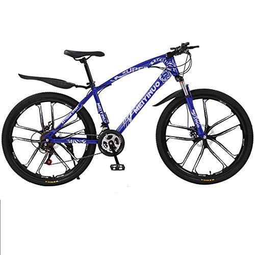 Mountain Bike : JUZSZB Adult Mountain Bikes, 26 Inch Adult Off Road Mountain Bike21 Speedsdouble Disc Brake Shock Absorber Student Bike Blue C