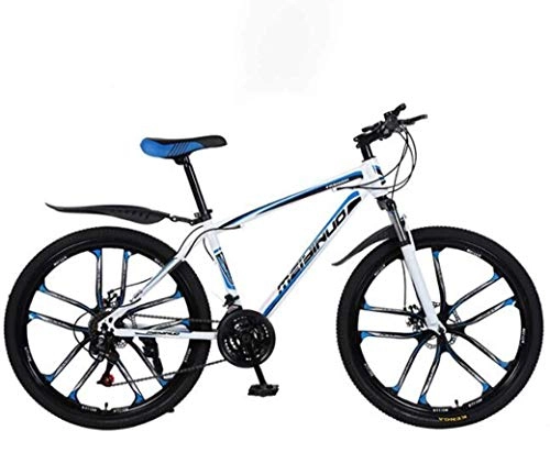 Mountain Bike : JYTFZD WENHAO 26In 21-Speed Mountain Bike for Adult, Lightweight Carbon Steel Full Frame, Wheel Front Suspension Mens Bicycle, Disc Brake (Color : E)