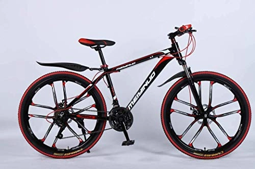 Mountain Bike : JYTFZD WENHAO 26In 24-Speed Mountain Bike for Adult, Lightweight Aluminum Alloy Full Frame, Wheel Front Suspension Mens Bicycle, Disc Brake (Color : Black 5)