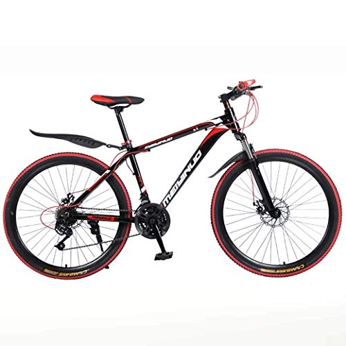 Mountain Bike : JYTFZD WENHAO 26In 27-Speed Mountain Bike for Adult, Lightweight Aluminum Alloy Full Frame, Wheel Front Suspension Mens Bicycle, Disc Brake (Color : Black 1)