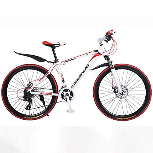 Mountain Bike : JYTFZD WENHAO 26In 27-Speed Mountain Bike for Adult, Lightweight Aluminum Alloy Full Frame, Wheel Front Suspension Mens Bicycle, Disc Brake (Color : Red 1)