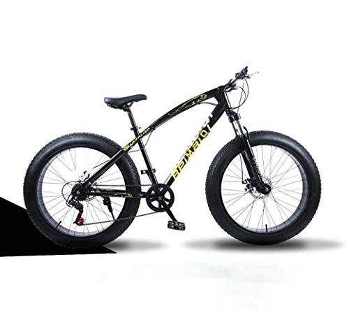 Mountain Bike : JYTFZD WENHAO Mountain Bikes, 24 Inch Fat Tire Hardtail Mountain Bike, Dual Suspension Frame and Suspension Fork All Terrain Mountain Bicycle, Men's and Women Adult