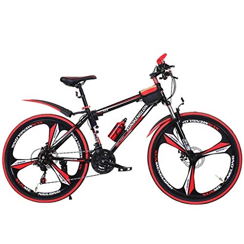 Mountain Bike : JYTFZD YUCHEN- Bicycles Adult Mountain Bike Bicycle Student Road Bike Mountaineering Bicycle Outdoor Leisure Bicycle Speed ​​Adjustable Double Disc Brake Bicycle (Color: Red, Size: 24inch)