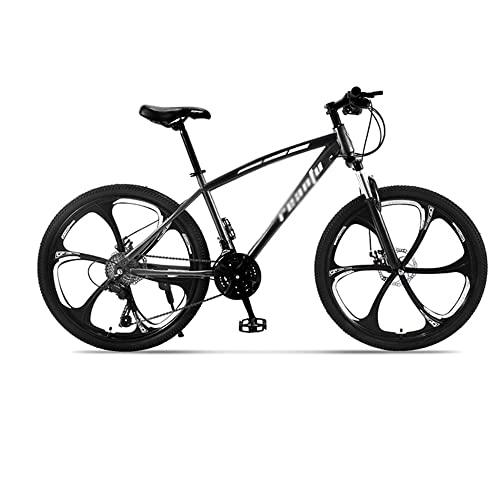 Mountain Bike : Kaidanwang Adult Mountain Bikes 24 / 26inch Men's Road Bicycles Womens Commuter City Bicycle Suspension Forks Disc Brakes (Color : Black, Size : 26inch / 21Speed)